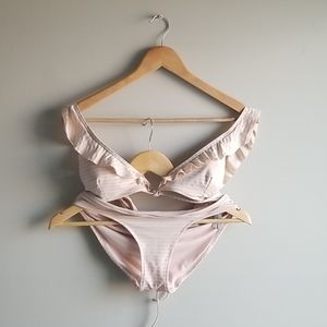 aerie two piece wrap top bikini bottom M